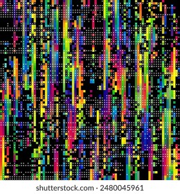 Geometric abstract pixel art pattern. Vector abstract geometric background.