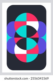 Geometric Abstract Poster. Abstract Art Poster. Colorful Psychedelic Pattern.