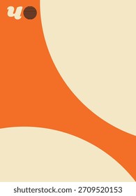 Póster Abstractas geométrico, diseño minimalista en naranja, crema y negro, ilustraciones gráficas audaces con Elementos simétricos, impresión de geometría Abstractas.