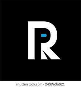 Geometric abstract PR letter logo design.