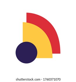 geometrisches und abstraktes Quartier- und Kreissymbol-Design und Bildthema Vektorgrafik