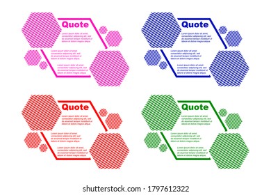 geometric abstract quote vector, innovative vector quote template. hexagon quote style.