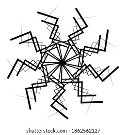 Geometric Abstract radial graphic element. Circular volute, helix. Abstract geometric spiral, swirl and twirl