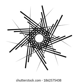 Geometric Abstract radial graphic element. Circular volute, helix. Abstract geometric spiral, swirl and twirl