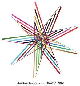 Geometric Abstract radial graphic element. Circular volute, helix. Abstract geometric spiral, swirl and twirl