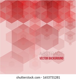 Geometric Abstract Red Mosaic Background, Creative Design Templates. Hexagonal shape.