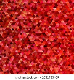Geometric abstract regular triangle mosaic background - gradient polygon vector graphic design from red triangles