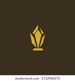 Logotipo de reliquia abstracta geométrica que representa el patrimonio y el valor sagrado.