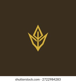 Logotipo de reliquia abstracta geométrica que representa el patrimonio y el valor sagrado.