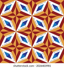 Geometric abstract repeating rhombus colorful seamless pattern. Design for background,wallpaper,clothing,wrapping,fabric,textile print.Vector illustration.
