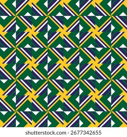 Geometric Abstract Repeating Shape Pattern with Diamond and Chevron Element