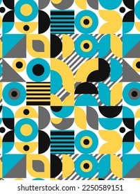 Geometric abstract retro pattern in Bauhaus style. Geometric Cover.