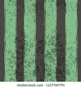 Geometric abstract retro seamless pattern. Stripes of green and black colors. Vintage vector illustration
