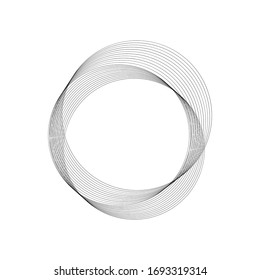 Rosette abstracto geométrico. Círculo de líneas. Gráficos en blanco y negro