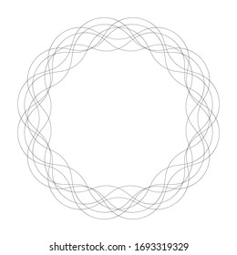 Rosette abstracto geométrico. Círculo de líneas. Gráficos en blanco y negro