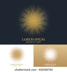 Geometric abstract round form with connected line and dots. Graphic composition for medicine, science, technology , chemistry. Vector Logo Template
