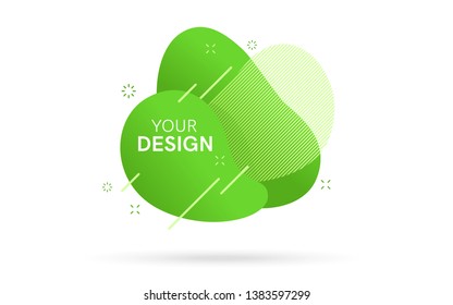 Geometric abstract sale banner isolated. Bright spring summer colors and gradients. Green color. Retail, sale promotion marketing bubble template. Simple modern design. Flat style vector illustration.