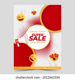 geometric abstract sales poster template design.