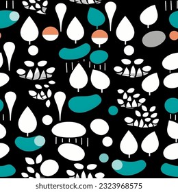 Geometric Abstract Scandinavian Design Seamless Pattern Wallpaper Dark Background