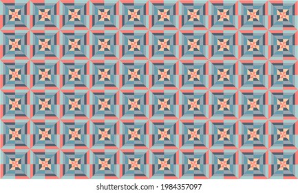 geometric, abstract, seamless colored background created from objects of red, black, blue, gray and yellow color vector. 