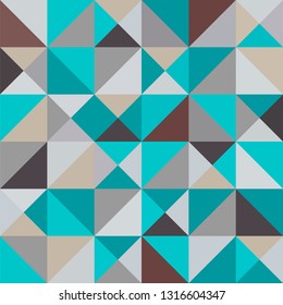 Geometric abstract seamless mosaic pattern. Scandinavian style