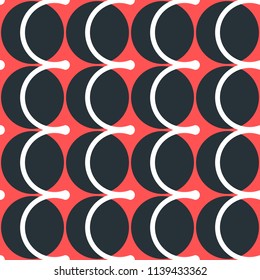 Geometric abstract seamless pattern background. Colorful shapes of curves and circles. Square composition, modern trend design