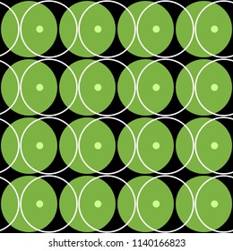 Geometric abstract seamless pattern background. Colorful shapes of curves and circles. Square composition, modern trend design