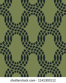 Geometric abstract seamless pattern background. Colorful shapes of curves and circles. Retro style modern trend design