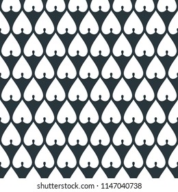 Geometric abstract seamless pattern background. Colorful shapes of curves, hearts, lines and circles. Square composition, modern trend design