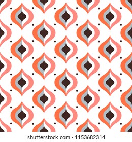 Geometric abstract seamless pattern background. Colorful shapes of curves and circles. Square composition, modern trend design