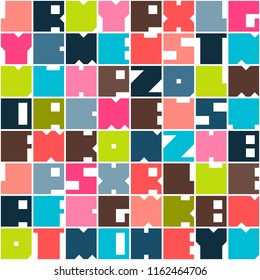 Geometric abstract seamless pattern background. Colorful shapes of curves and circles. Square composition, modern trend design