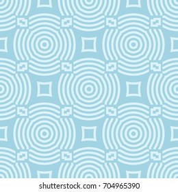 Geometric abstract seamless pattern. Blue and white background for textile or paper. Vector illustration