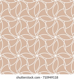 Geometric abstract seamless pattern. Brown and white background for textile or paper. Vector illustration