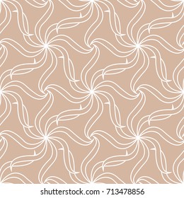 Geometric abstract seamless pattern. Brown and white background for textile or paper. Vector illustration