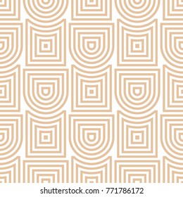 Geometric abstract seamless pattern. Brown and white background for textile or paper. Vector illustration