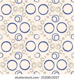 Padrão geométrico abstrato sem emenda. Linhas de pincel circulam em forma de losango em superfície contínua. Ilustração simples vetorial para design de tecido, papel de parede ou papel de embrulho.