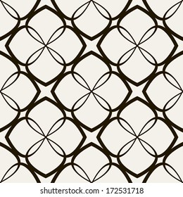 Geometric abstract seamless pattern. Classic background with intersecting elements. Vector illustration. Elegant grid