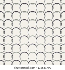 Geometric abstract seamless pattern. Classic background with intersecting circles. Vector illustration. Elegant grid