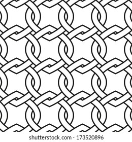 Geometric abstract seamless pattern. Classic background with intersecting elements. Vector illustration. Elegant grid
