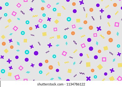 Geometric abstract seamless pattern. Colored minimalistic vector background illustration. Multicolor simple cover backdrop. Trendy tile frame brochure.