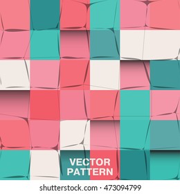 Geometric abstract seamless pattern of colored squares, background for your design.