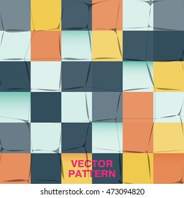 Geometric abstract seamless pattern of colored squares, background for your design.