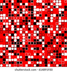 Geometric abstract seamless pattern of colored shapes