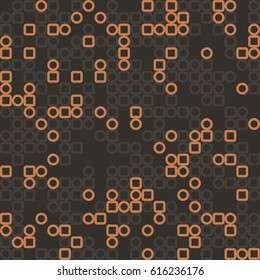 Geometric abstract seamless pattern of colored shapes