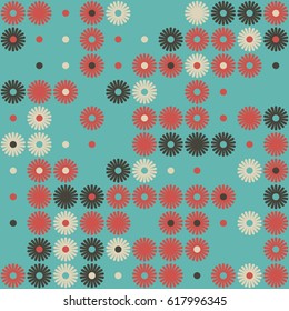 Geometric abstract seamless pattern of colored shapes