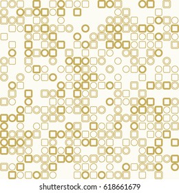 Geometric abstract seamless pattern of colored shapes