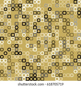 Geometric abstract seamless pattern of colored shapes