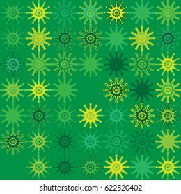 Geometric abstract seamless pattern of colored shapes