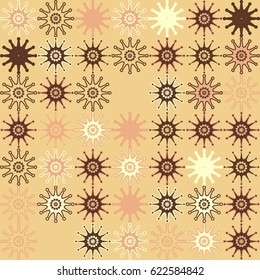 Geometric abstract seamless pattern of colored shapes