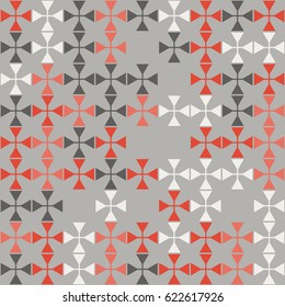 Geometric abstract seamless pattern of colored shapes
